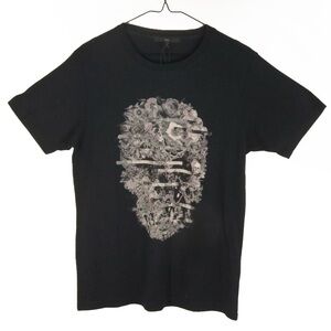 NWT 5cm FIVE CM Japan Rare Abstract Skull Graphic Print Black Short Sleeve Shirt